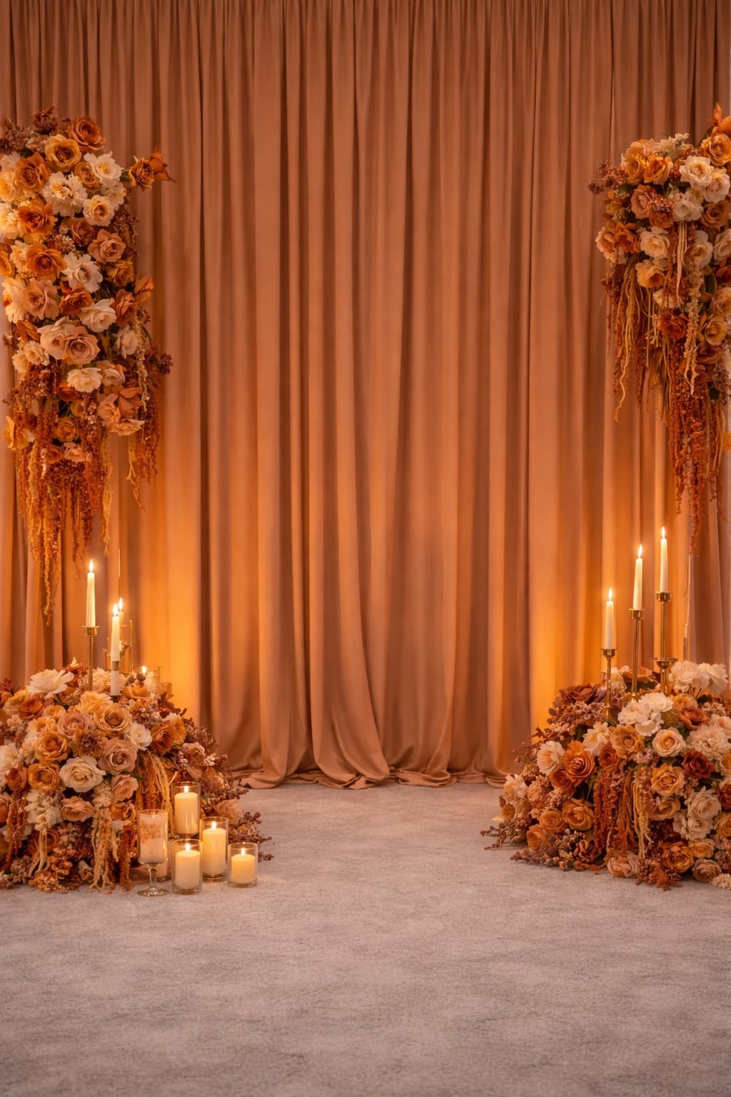 Floral backdrop with props