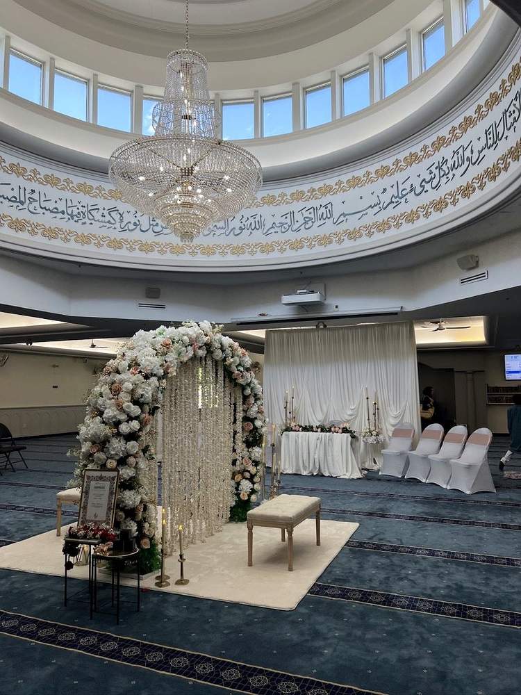 Blush Nikkah ceremony setup