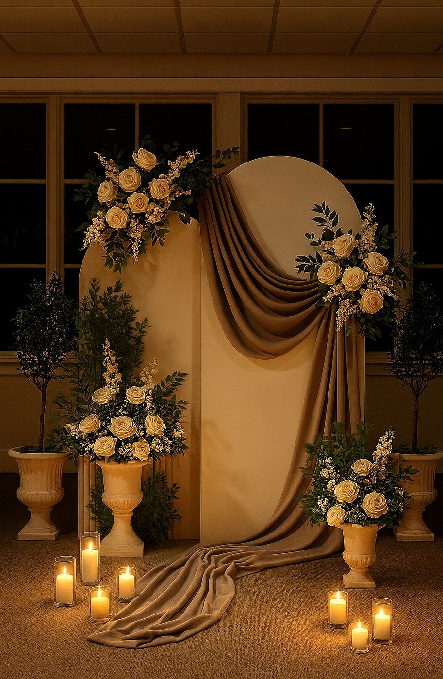 Warm neutral floral backdrop